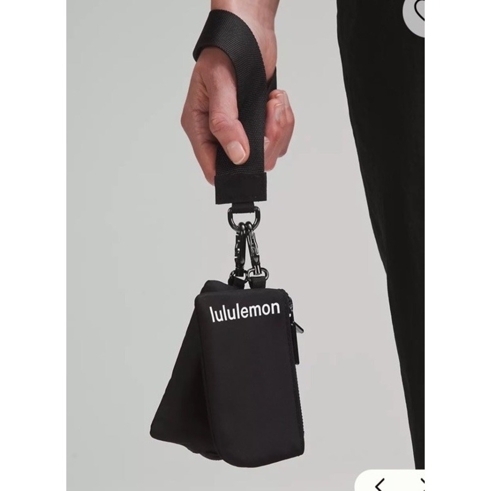 NEW Lululemon Dual Pouch Wristlet Keychain Wallet Black
